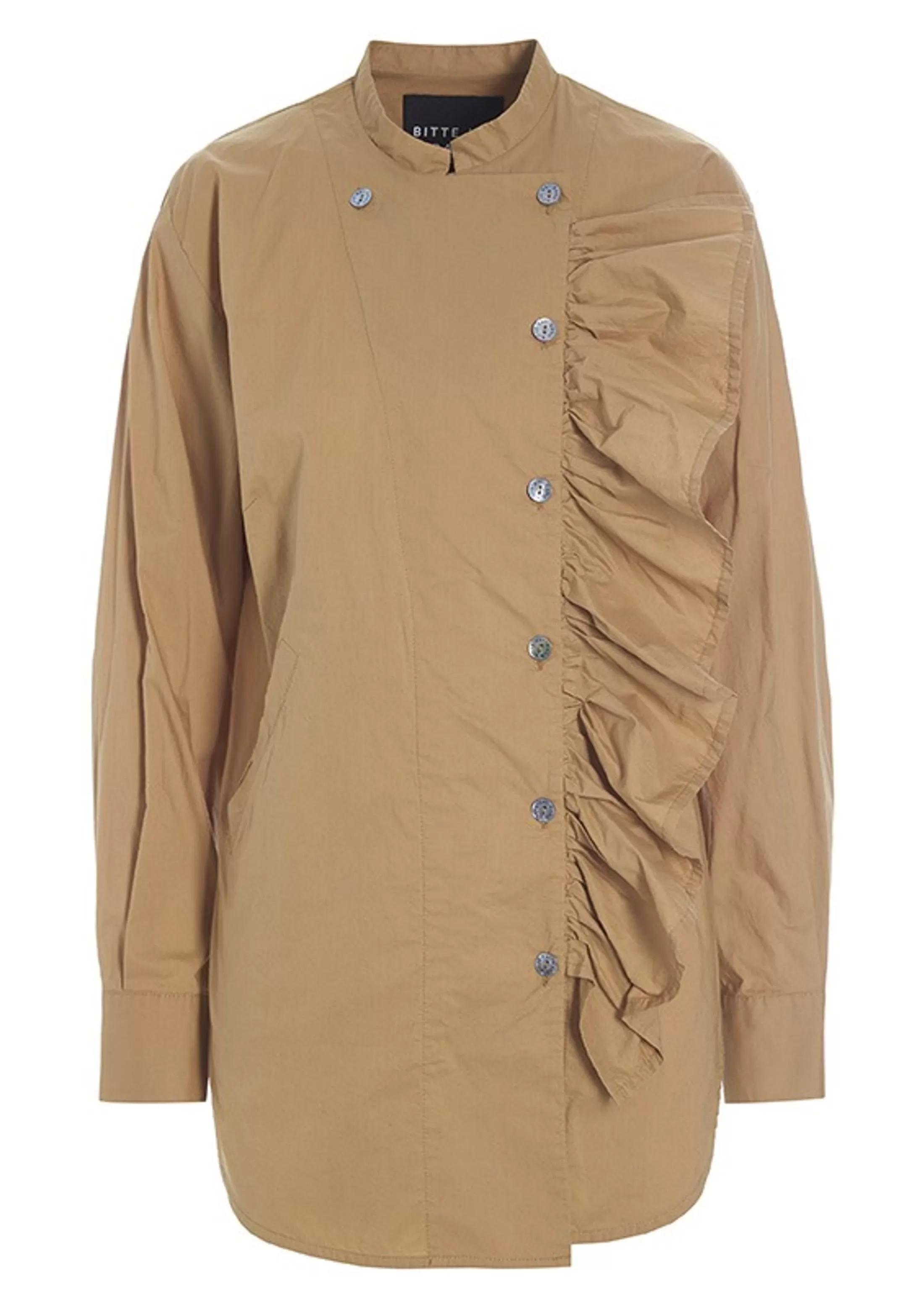 core_cotton_flaese_skjorte_3-1.webp Skjorter<BITTE KAI RAND Core Cotton Flaese Skjorte Black | White | Caramel | Grey Mist