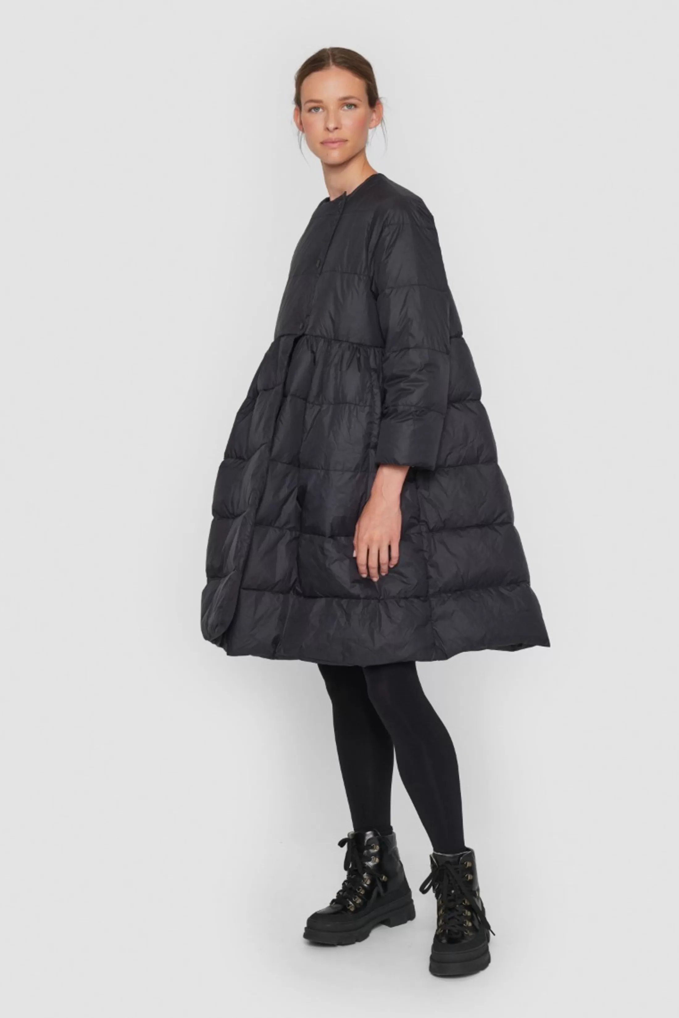 Frakker & Overtøj<BITTE KAI RAND Feather Down Frakke Black | Ivory | Toffee