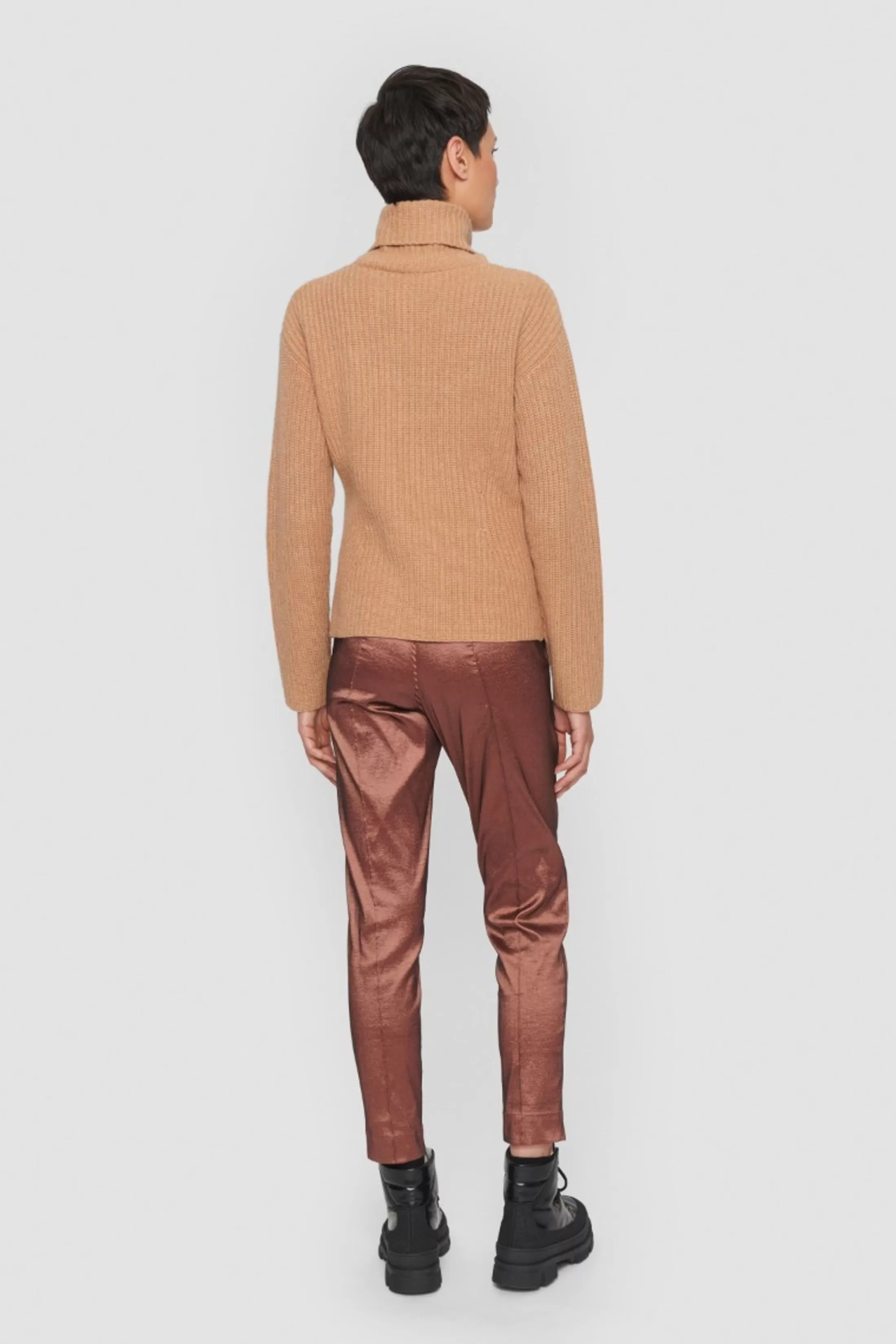 gamine_knit_hojhalset_bluse_2-1.webp Strik<BITTE KAI RAND Gamine Knit Hojhalset Bluse Black | Grey Melange | Caramel