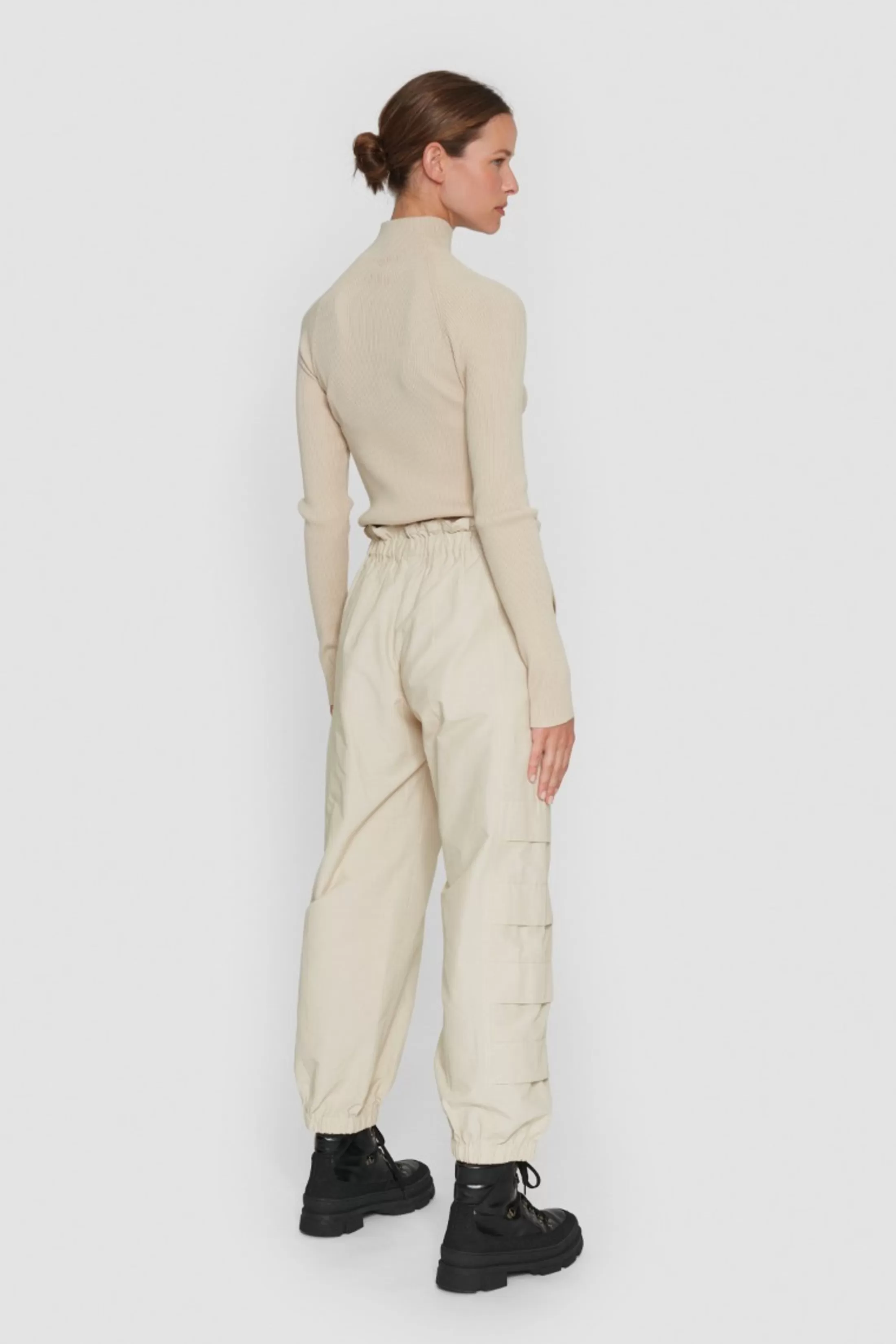 Bukser<BITTE KAI RAND Kawamure Cotton Elastik Bukser Black | Ivory