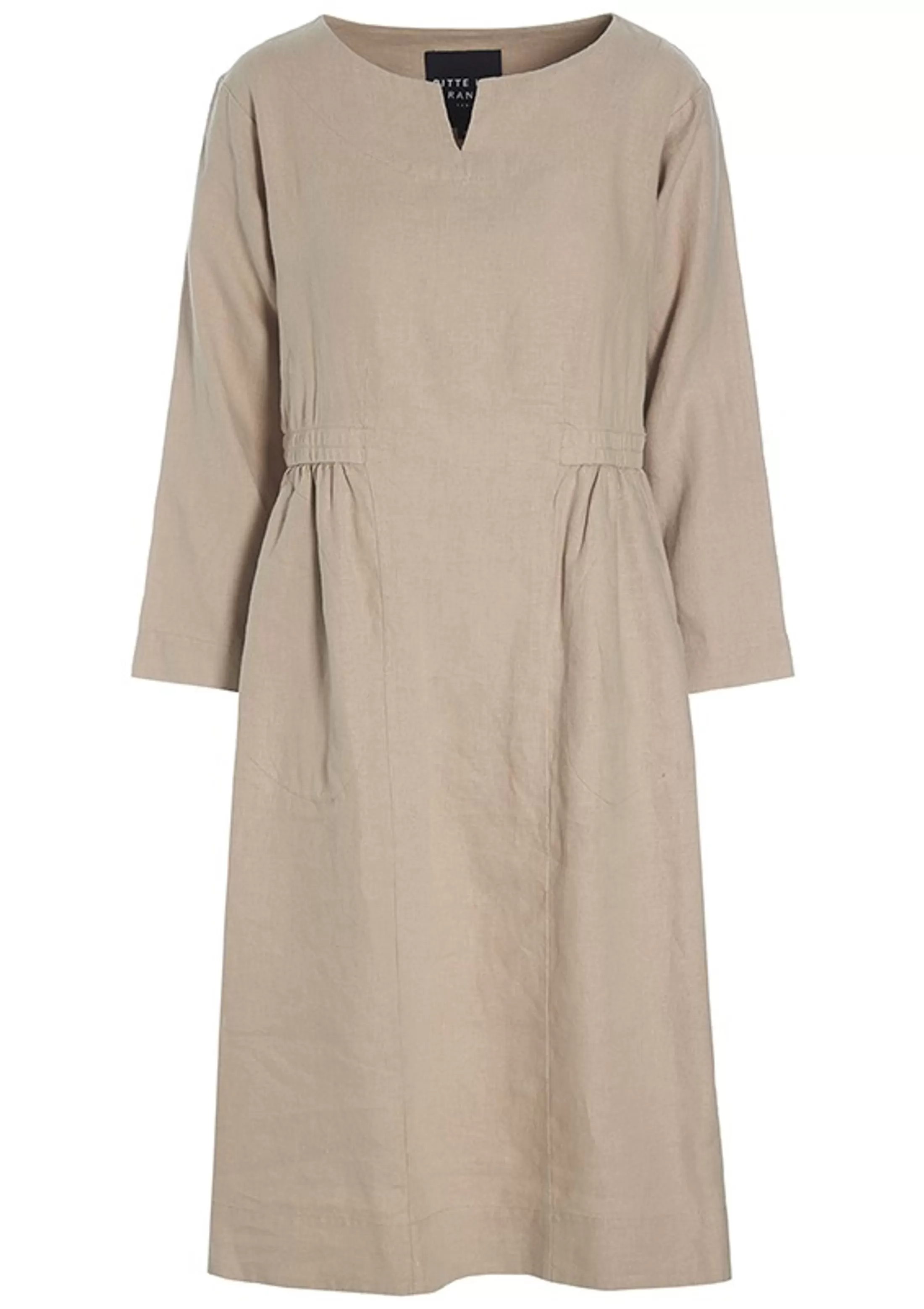 lazy_linen_kjole_med_elastik_6-1.webp Kjoler<BITTE KAI RAND Lazy Linen Kjole Med Elastik Black | Lily White | Palm Green | Warm Taupe